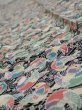 Photo4: 2C10z30  Japanese Kimono Silk  FABRIC Mandarin duck Black 33.5x7.1 (4)