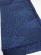 Photo2: 2C02z60  Japanese Kimono Silk  FABRIC Flowers Indigo blue 40.9x14.6 (2)