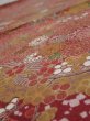 Photo4: 2C02z60  Japanese Kimono Silk  FABRIC Flowers Red-Brown 40.9x14.4 (4)