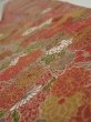 Photo4: 2C08z50  Japanese Kimono Silk  FABRIC Flowers Red-Brown 57.5x7.1 (4)