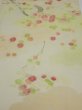 Photo1: 2C01z60  Japanese Kimono Silk  FABRIC Chrysanthemum Light lime 47.2x14.2 (1)