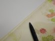 Photo6: 2C02z60  Japanese Kimono Silk  FABRIC Chrysanthemum Light lime 48.0x14.2 (6)