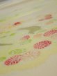 Photo4: 2C03z80  Japanese Kimono Silk  FABRIC Chrysanthemum Light lime 62.2x14.2 (4)