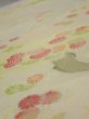 Photo4: 2C05z80  Japanese Kimono Silk  FABRIC Chrysanthemum Light lime 63.0x14.2 (4)