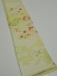 Photo2: 2C06z40  Japanese Kimono Silk  FABRIC Chrysanthemum Light lime 54.3x7.1 (2)