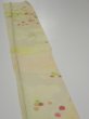 Photo3: 2C06z40  Japanese Kimono Silk  FABRIC Chrysanthemum Light lime 54.3x7.1 (3)