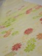 Photo4: 2C06z40  Japanese Kimono Silk  FABRIC Chrysanthemum Light lime 54.3x7.1 (4)