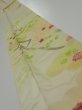 Photo1: 2C07z50  Japanese Kimono Silk  FABRIC Chrysanthemum Light lime 77.2x7.1 (1)