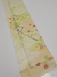 Photo2: 2C07z50  Japanese Kimono Silk  FABRIC Chrysanthemum Light lime 77.2x7.1 (2)