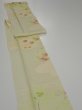 Photo3: 2C07z50  Japanese Kimono Silk  FABRIC Chrysanthemum Light lime 77.2x7.1 (3)