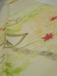 Photo4: 2C07z50  Japanese Kimono Silk  FABRIC Chrysanthemum Light lime 77.2x7.1 (4)