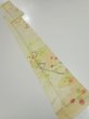 Photo5: 2C07z50  Japanese Kimono Silk  FABRIC Chrysanthemum Light lime 77.2x7.1 (5)