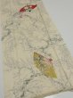 Photo2: 2C04z90  Japanese Kimono Silk  FABRIC Plum tree Pale yellow 63.8x14.2 (2)