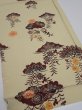 Photo2: 2F01z70  Japanese Kimono Crepe Silk  FABRIC Kyo-bingata Light Straw 42.5x14.2 (2)