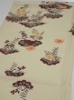 Photo3: 2F01z70  Japanese Kimono Crepe Silk  FABRIC Kyo-bingata Light Straw 42.5x14.2 (3)