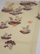 Photo3: 2F02z70  Japanese Kimono Crepe Silk  FABRIC Kyo-bingata Light Straw 42.1x14.2 (3)