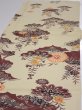 Photo3: 2F05z100  Japanese Kimono Crepe Silk  FABRIC Kyo-bingata Light Straw 64.2x14.2 (3)