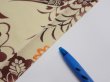 Photo6: 2F08z50  Japanese Kimono Crepe Silk  FABRIC Kyo-bingata Light Straw 56.7x7.5 (6)