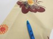 Photo5: 2F10z30  Japanese Kimono Crepe Silk  FABRIC Kyo-bingata Light Straw 35.0x6.5 (5)