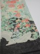 Photo2: 2F04z110  Japanese Kimono Crepe Silk  FABRIC Flowers Mandarin duck 65.4x13.8 (2)