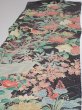 Photo3: 2F05z120  Japanese Kimono Crepe Silk  FABRIC Flowers Mandarin duck 65.4x13.6 (3)