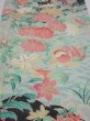 Photo1: 2F06z110  Japanese Kimono Crepe Silk  FABRIC Flowers  Mandarin duck 65.7x14.0 (1)