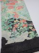 Photo2: 2F06z110  Japanese Kimono Crepe Silk  FABRIC Flowers  Mandarin duck 65.7x14.0 (2)