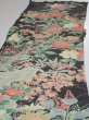 Photo3: 2F06z110  Japanese Kimono Crepe Silk  FABRIC Flowers  Mandarin duck 65.7x14.0 (3)