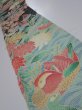 Photo1: 2F08z60  Japanese Kimono Crepe Silk  FABRIC Flowers  Mandarin duck 59.1x6.9 (1)