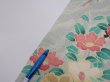 Photo8: 2F09z70  Japanese Kimono Crepe Silk  FABRIC Flowers   81.5x6.7 (8)