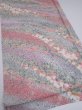 Photo2: 2F01z60  Japanese Kimono Silk  FABRIC Flowers Pink 40.9x15.0 (2)