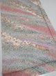 Photo2: 2F02z60  Japanese Kimono Silk  FABRIC Flowers Pink 41.7x15.0 (2)