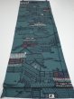 Photo5: 2F01z60  Japanese Kimono Silk  FABRIC Edo era town   42.5x15.2 (5)