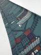 Photo1: 2F07z50  Japanese Kimono Silk  FABRIC Edo era town   64.6x7.9 (1)