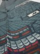 Photo4: 2F09z60  Japanese Kimono Silk  FABRIC Edo era town   88.2x7.1 (4)