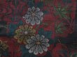 Photo7: 4803T03z890 Vintage Japanese Kimono Silk TSUMUGI Flowers Black (7)