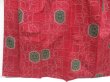 Photo4: 4803T04z800 Vintage Japanese Kimono Silk TSUMUGI Flower Dark red (4)