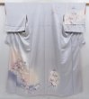 Photo1: 4803T08z850  Japanese Kimono Silk TSUKESAGE Peony Light gray (1)