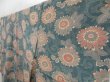 Photo2: 4803T10z930 Vintage Japanese Kimono Silk KOMON Flower Dull cyan (2)