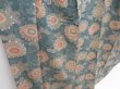 Photo3: 4803T10z930 Vintage Japanese Kimono Silk KOMON Flower Dull cyan (3)