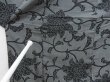 Photo7: 4803T12z880 Vintage Japanese Kimono Silk KOMON Flower Black (7)