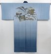 Photo1: 4804T03z600 Vintage Japanese Kimono Silk Men's JUBAN Kinkaku-ji Temple (1)