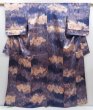 Photo1: 4804T06z1000 Vintage Japanese Kimono Silk KOMON  Dark lavender blue (1)