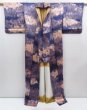 Photo8: 4804T06z1000 Vintage Japanese Kimono Silk KOMON  Dark lavender blue (8)