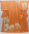 Photo1: 4804T07z980  Japanese Kimono Silk TSUKESAGE Flower Dark orange (1)