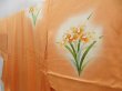 Photo2: 4804T07z980  Japanese Kimono Silk TSUKESAGE Flower Dark orange (2)