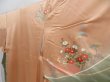 Photo3: 4804T08z910  Japanese Kimono Silk TSUKESAGE Royal cart Cream-Orange (3)