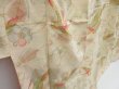 Photo3: 4804T11z990 Vintage Japanese Kimono Silk KOMON Flying crane Off-white (3)