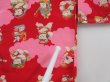 Photo5: 4805T02z240 Vintage Japanese Kimono Jinken Girl's   Red (5)