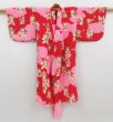 Photo7: 4805T02z240 Vintage Japanese Kimono Jinken Girl's   Red (7)